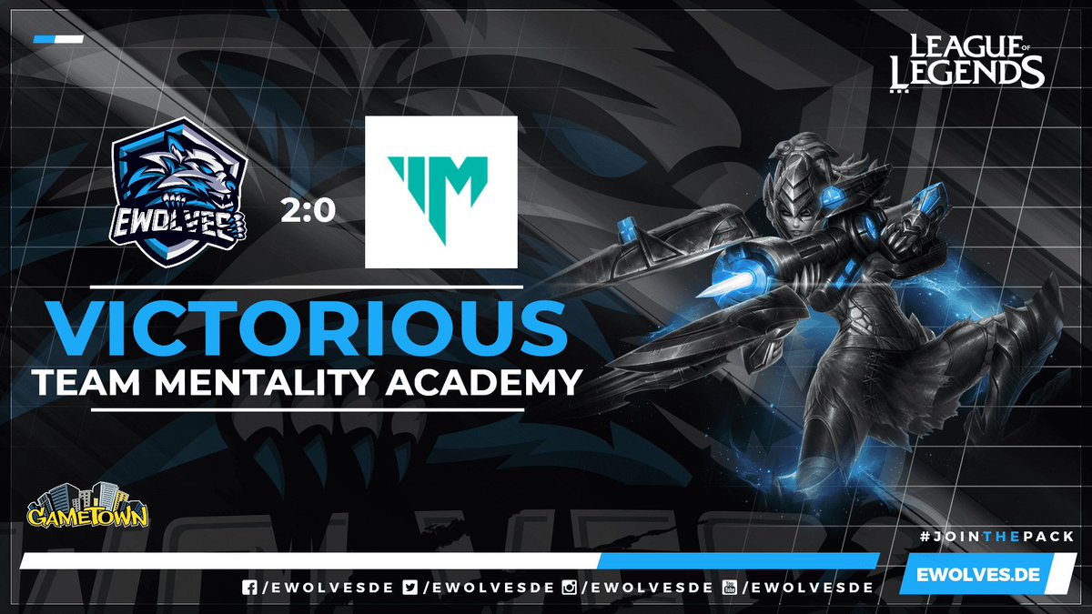 [#LeagueOfLegends]

Wir gewinnen mit 2:0 gegen <a href="/MentalityLoL/">Team Mentality</a> Academy. Sind sehr wichtige Punkte für uns und unserem Playoffs-Plan. Somit stehen wir aktuell auf dem 3. Platz der Gruppe 4.7

GGWP!