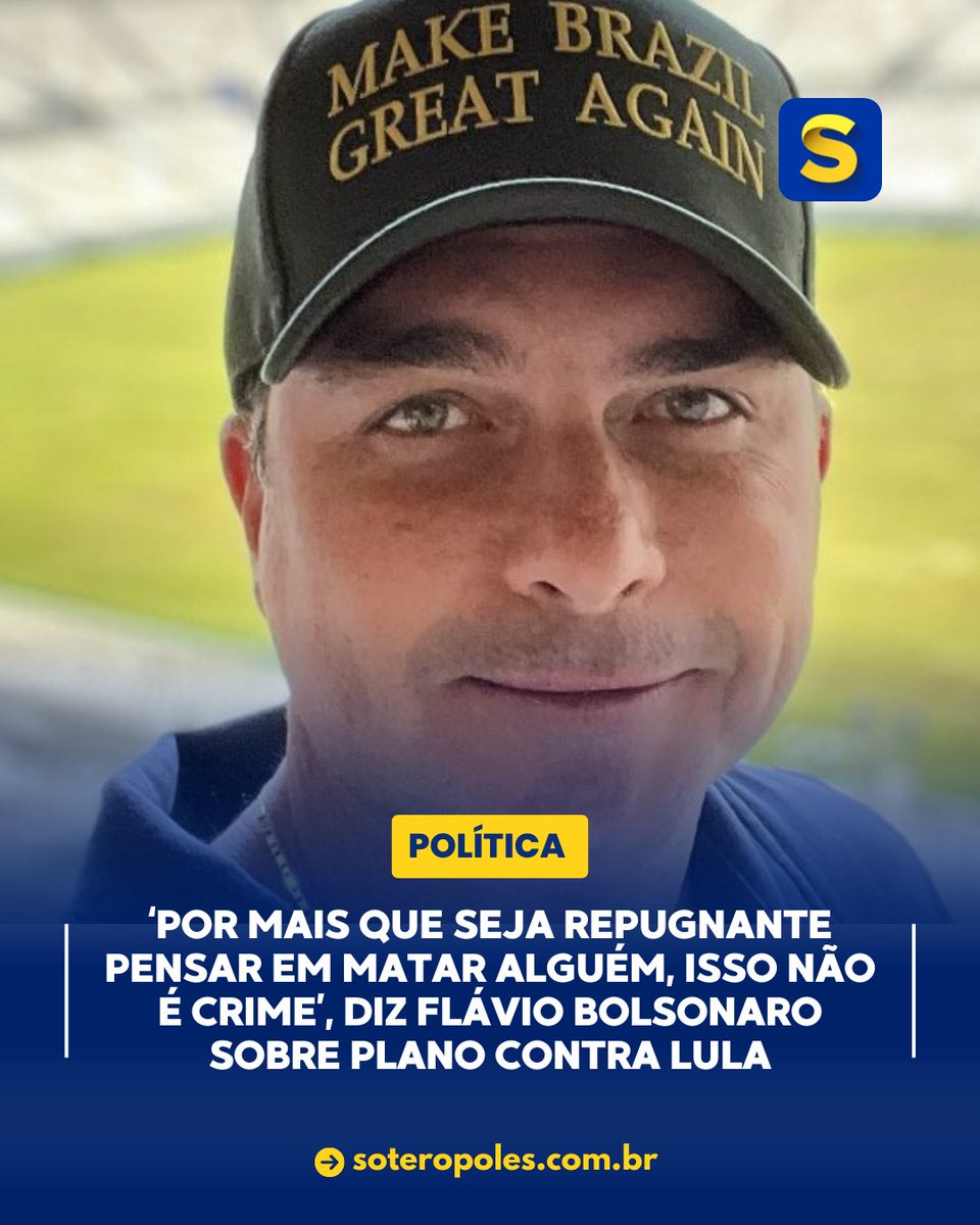 soteropoles's tweet photo. O senador Flávio Bolsonaro (PL) criticou a repercussão da imprensa sobre a operação da Polícia Federal desta terça-feira (19), que investiga o suposto envolvimento de agentes militares em um plano de execução do presidente Lula (PT), do vice-presidente Geraldo Alckmin (PSB).... https://t.co/M8W94pEpps