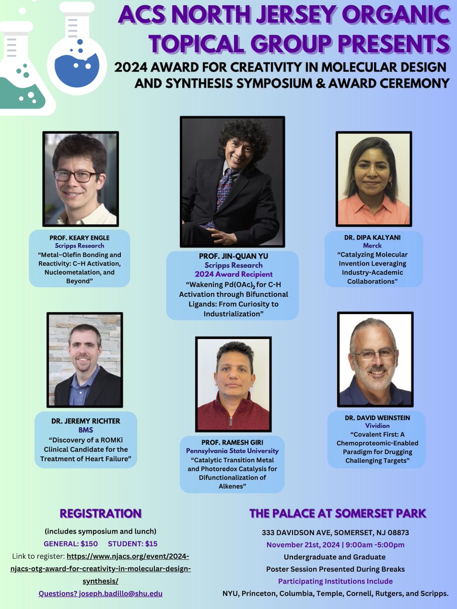 North Jersey ACS_Organic Topical Group (@njacs_otg) on Twitter photo 🚨 Two days away! 🚨 This is the last chance to register for Jin-Quan Yu's Award Symposium at The Palace at Somerset Park! Amazing line-up at a 1st class venue! <a href="/YulabJin/">Yulab</a> <a href="/NJACS_OTG/">North Jersey ACS_Organic Topical Group</a> <a href="/AmerChemSociety/">American Chemical Society</a> <a href="/AcsJersey/">North Jersey ACS</a> njacs.org/event/2024-nja… 🚨 Two days away! 🚨 This is the last chance to register for Jin-Quan Yu's Award Symposium at The Palace at Somerset Park! Amazing line-up at a 1st class venue! <a href="/YulabJin/">Yulab</a> <a href="/NJACS_OTG/">North Jersey ACS_Organic Topical Group</a> <a href="/AmerChemSociety/">American Chemical Society</a> <a href="/AcsJersey/">North Jersey ACS</a> njacs.org/event/2024-nja…