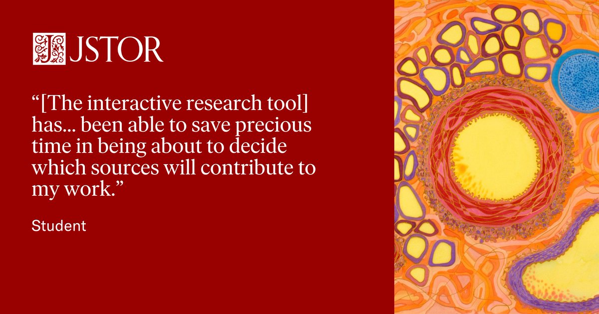 JSTOR's tweet image. As a #Faculty member, your time is valuable. JSTOR’s interactive #ResearchTool helps you and your students focus on what matters.

Join the beta waitlist today: bit.ly/3N7HzaF

Image: Odra Noel. Vessels. @ExploreWellcome.