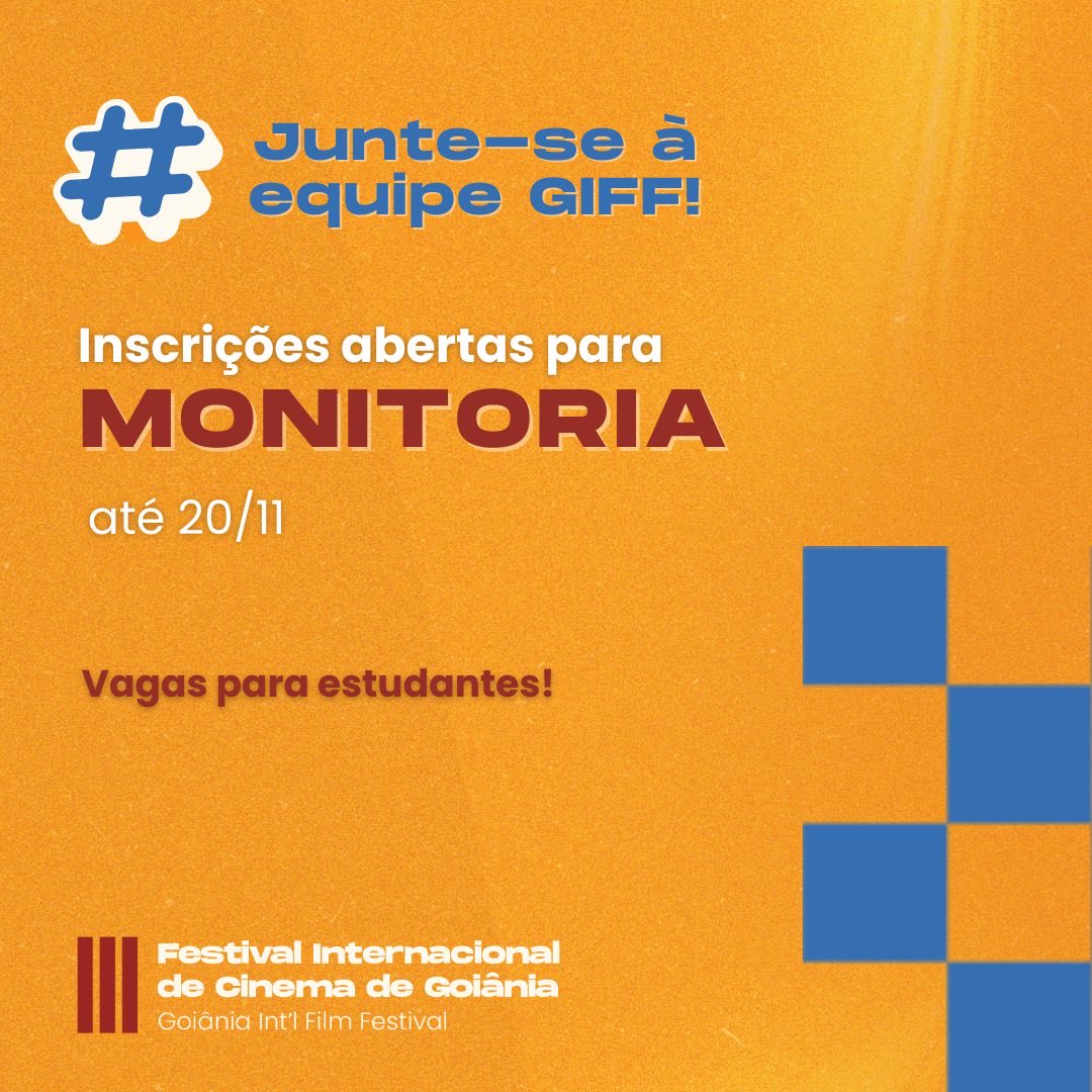 👉 Faça parte do III GIFF como monitor! 📚

#FilmFestival #CinemaEmGoiás #GIFF
