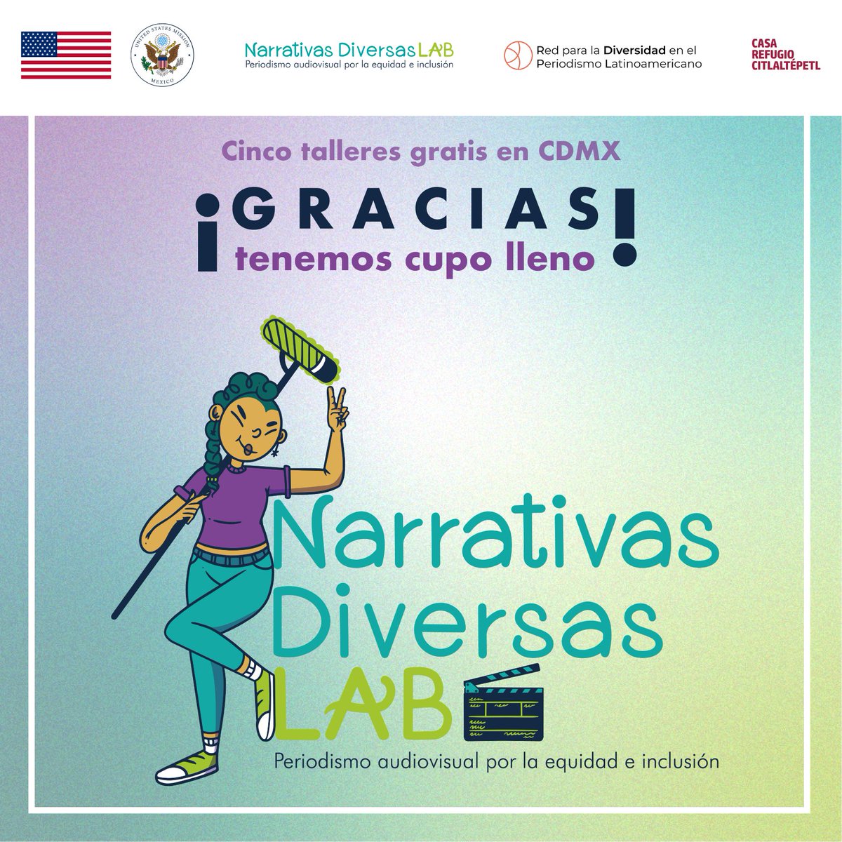 🎉¡Muchas gracias a todas las que aplicaron a nuestra segunda convocatoria! Esperamos su confirmación para vernos este sábado y aprender más sobre #periodismoaudiovisual💜🎥 <a href="/RedipeLatam/">Diversidad en el Periodismo Latinoamericano</a> <a href="/USEmbassyMEX/">Embajada EU en Mex</a>