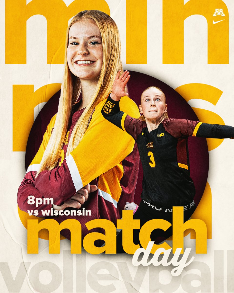 Border Battle with the Badgers: Part II 

🆚 No. 6 Wisconsin
🕗: 8 p.m.
📺: BTN
💻: z.umn.edu/TV2024
📊: z.umn.edu/Stats24