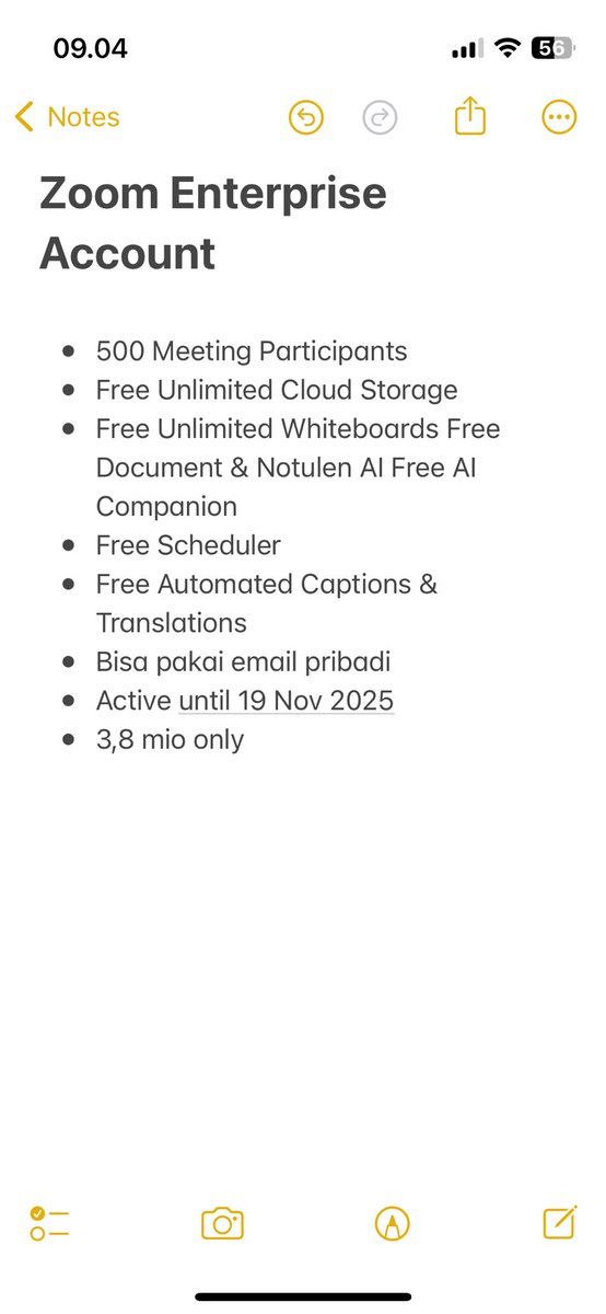 syfsddz's tweet photo. Wts akun zoom premium enterprise satu tahun. 500 participants, bisa webinar mode yg 1 arah, pakai email sendiri. Cocok utk yg kelola kelas daring, webinar, dll. Mau disewain per hari jg bisa. 
Price deal banget. Di shopee segitu ya harganya. #zonauang https://t.co/pd29RmGjgO
