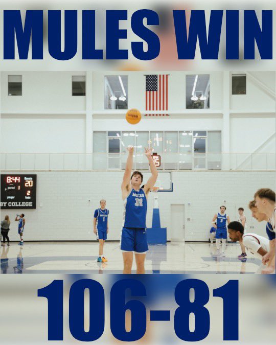 The Mules take down Thomas behind freshman, Dan Civello’s 22 points! Senior captain, Jack Lawson adds a double-double of 13 points and 11 boards. Back in action on Friday against Ramapo! #MuleTrain