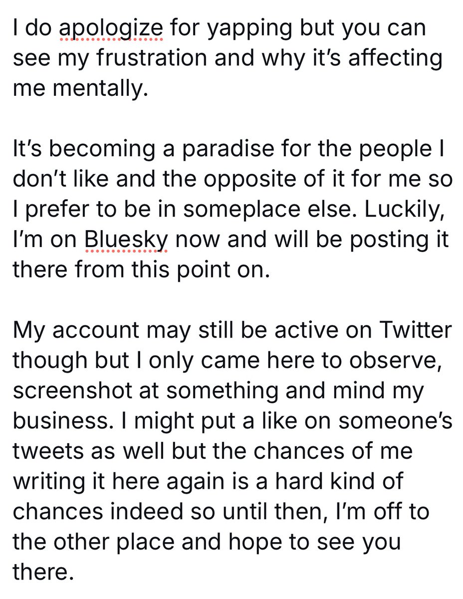 AdamNBednarczyk's tweet photo. My last tweet (for now or ever).

I’m now over at Bluesky but will keep this account active only for observing  stuff, screenshot at something and liking any tweet. Nothing more, nothing less. https://t.co/YBhubjhX5o
