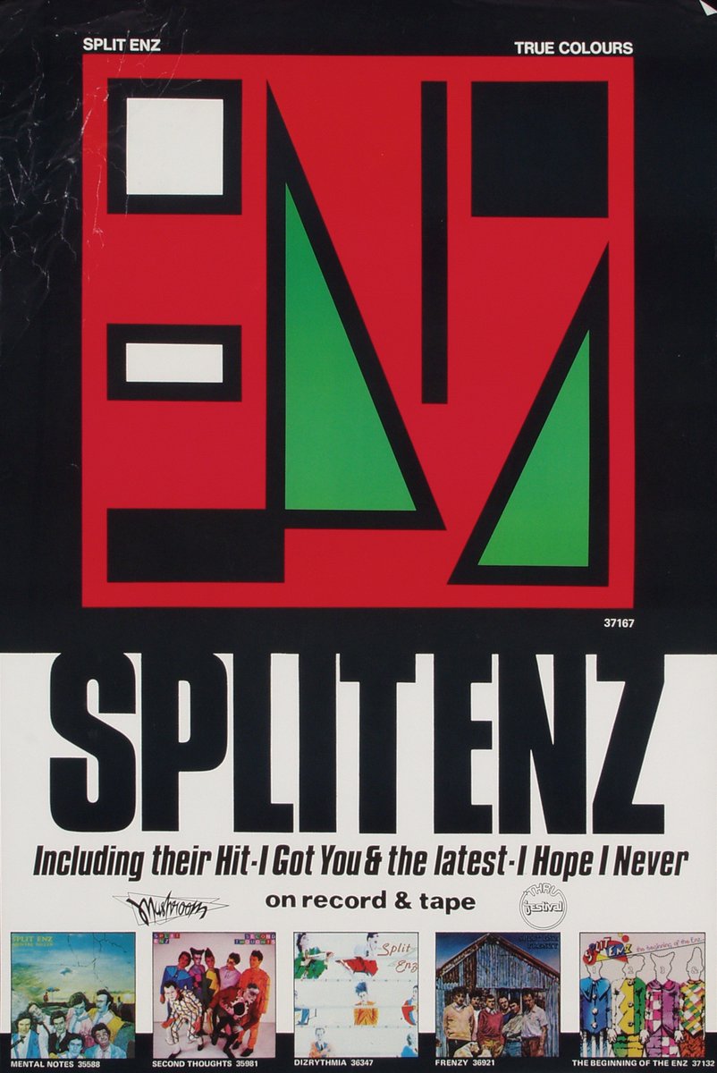 Mushroom Records TRUE COLOURS poster. (Enz Archives , Kalorama)