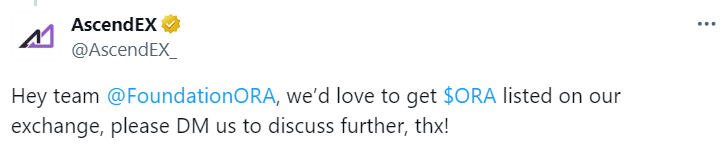 cryptoplayersin's tweet photo. 👀 $ORA https://t.co/MF4R0mRV1p