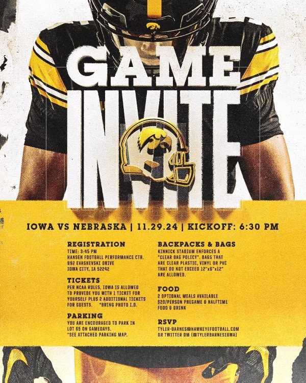 FreyWyatt53088's tweet image. So excited!   Thank you Iowa for the game day visit invitation!!!!!