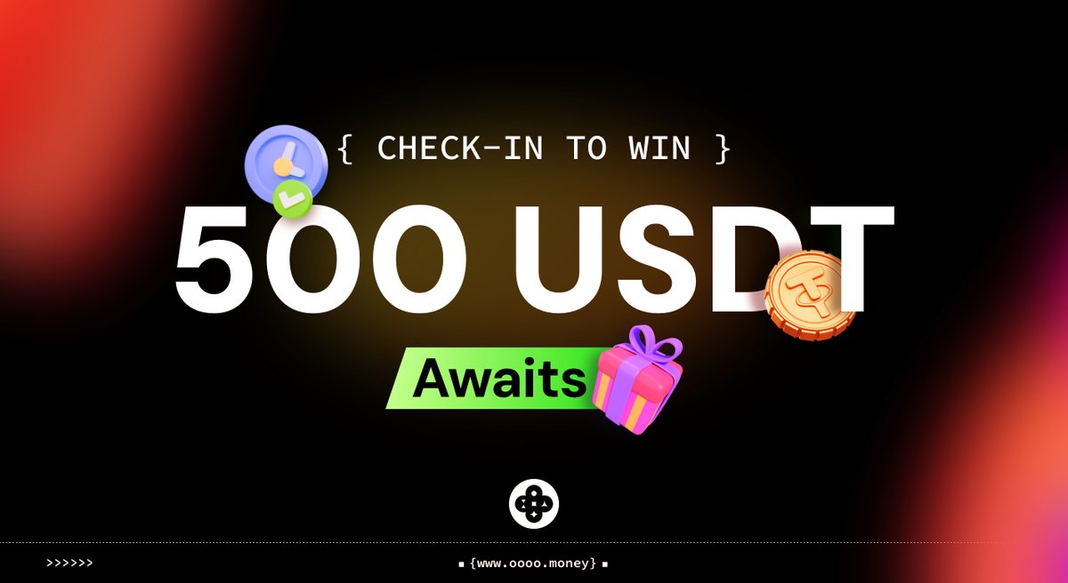 Join the thrill and win your share of 500 USDT in our exciting Check-in Giveaway! ✍️🎉 Each winner will receive 5 USDT or 5 Goooo Points, and entering is super simple!

How to Enter:
✅ Visit bridge.oooo.money and complete your Daily CHECK-IN.
✅ Comment your wallet address