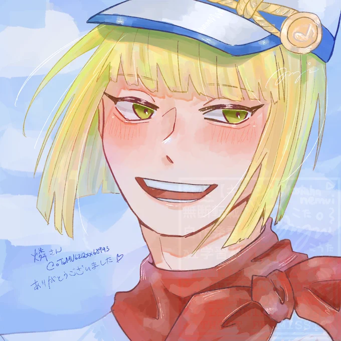 # 引用rtした人の絵を自分の絵柄でリメイクする 二枚目素敵なイラストをありがとうございました