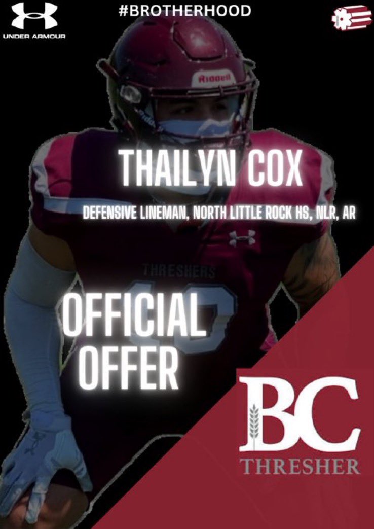 Thailyn Cox (@thailync3) on Twitter photo #AGTG I am extremely excited to receive an offer from Bethel College after a great conversation with <a href="/TheTerryCook/">Coach Terry Cook</a> this morning <a href="/NLRFB/">Charging Wildcat Football</a> @cedwardsNFL
@BCCoachMarkham <a href="/MikeGant99/">Mike Gant</a> #AGTG I am extremely excited to receive an offer from Bethel College after a great conversation with <a href="/TheTerryCook/">Coach Terry Cook</a> this morning <a href="/NLRFB/">Charging Wildcat Football</a> @cedwardsNFL
@BCCoachMarkham <a href="/MikeGant99/">Mike Gant</a>