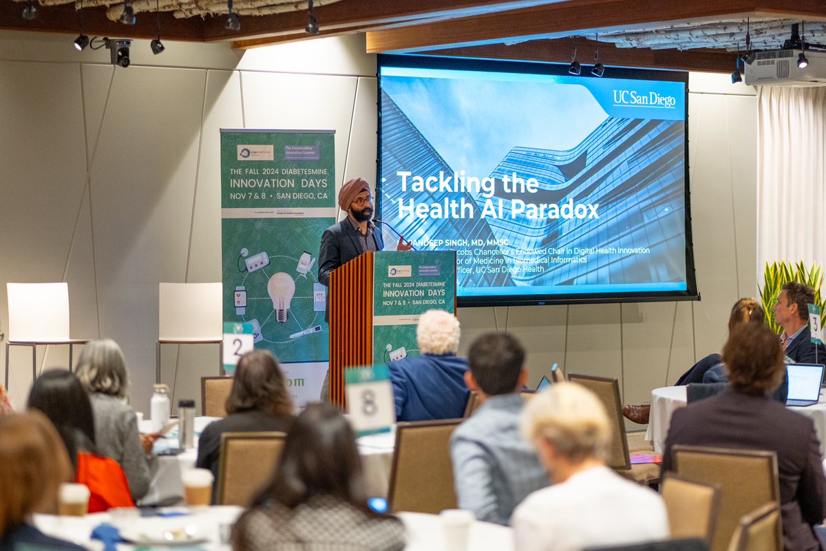 DData_Diabetes's tweet image. Dr. Karandeep Singh (@kdpsinghlab) explored the paradox of #AI in healthcare, highlighting its potential to optimize #diabetes care while emphasizing the critical need to bridge the gap between research and real-world implementation.

#DData2024 
#DData 
#T1D 
#T2D 
#medtech