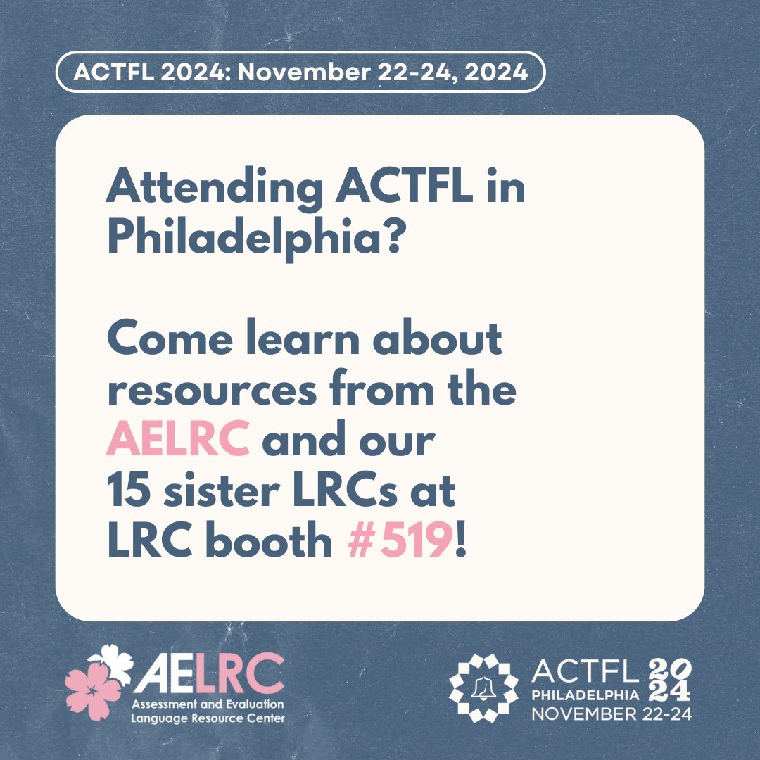 AELRCDC's tweet photo. Come find us at ACTFL this week! https://t.co/JS9NloL6vR