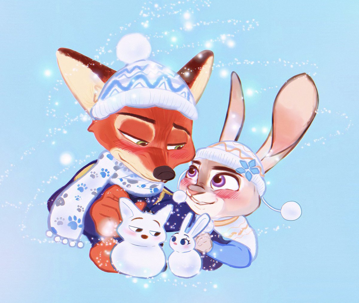 🦊ズートピアイラスト🐰
上海ディズニーで冬コスチューム公開されてて衝動的に描きたくなったので✨
帽子は耳に穴が空いているのかな？とにかく可愛いがすぎます💕
クリスマスイベントも楽しみです！
水曜日も頑張っていきましょう✨
#Disney #Zootopiafanart #Nick #Judy #ニック　#ジュディ
