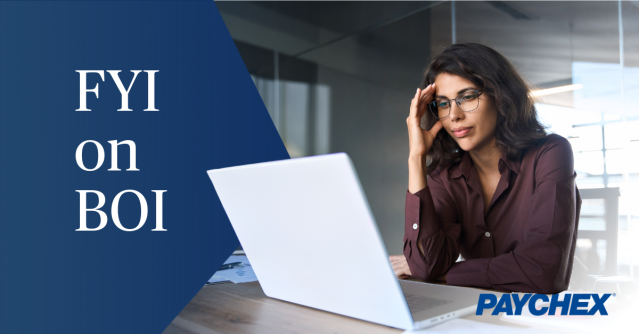Robert_Jermale's tweet photo. Confused and worried about compliance with FinCEN’s Beneficial Ownership Information (BOI) reporting and filing requirements? @Paychex is here to help you understand what it is, what’s required, and can even assist you with #BOI filing and reporting. https://t.co/QhsiffehVw https://t.co/7Z9Eiq7Bj5