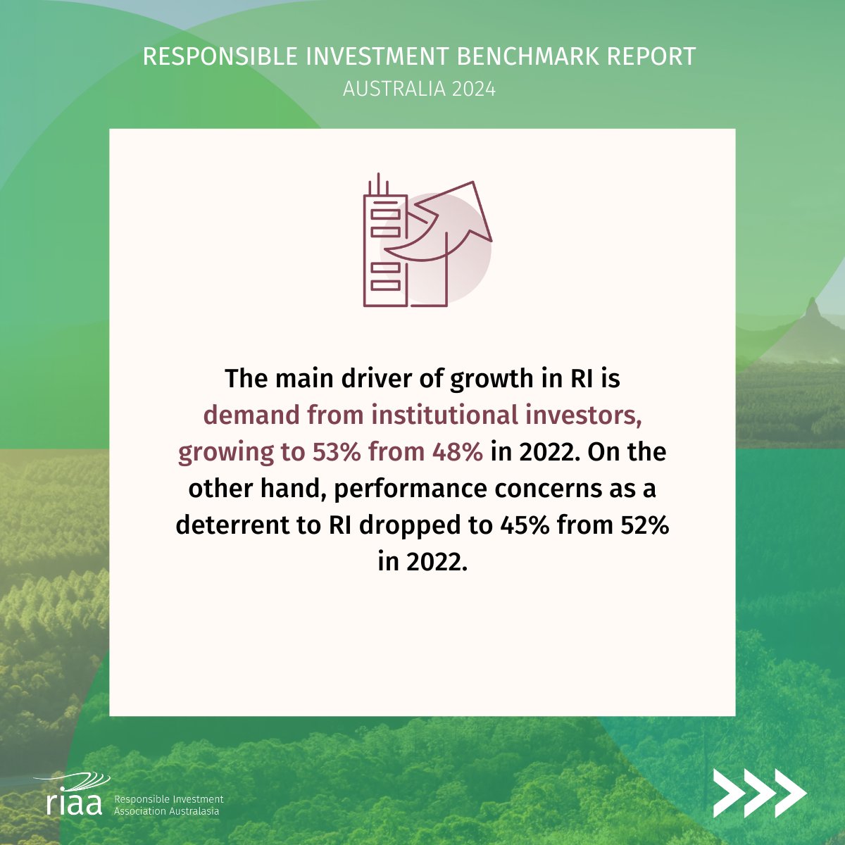 RIAANews's tweet image. The Responsible Investment Benchmark Report Australia 2024 has officially launched, revealing a record $1.6 trillion in responsible investment. This marks a significant shift in the investment landscape.

Explore the full report: responsibleinvestment.org/resources/benc…

#benchmarkreport