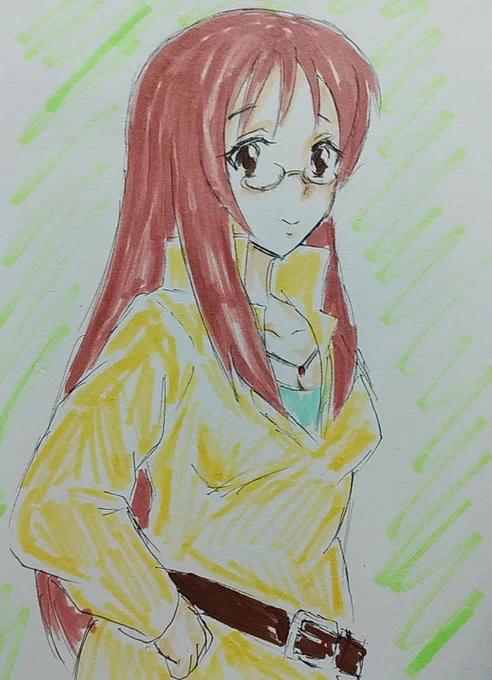 出勤前らくがき②山中さわ子。 