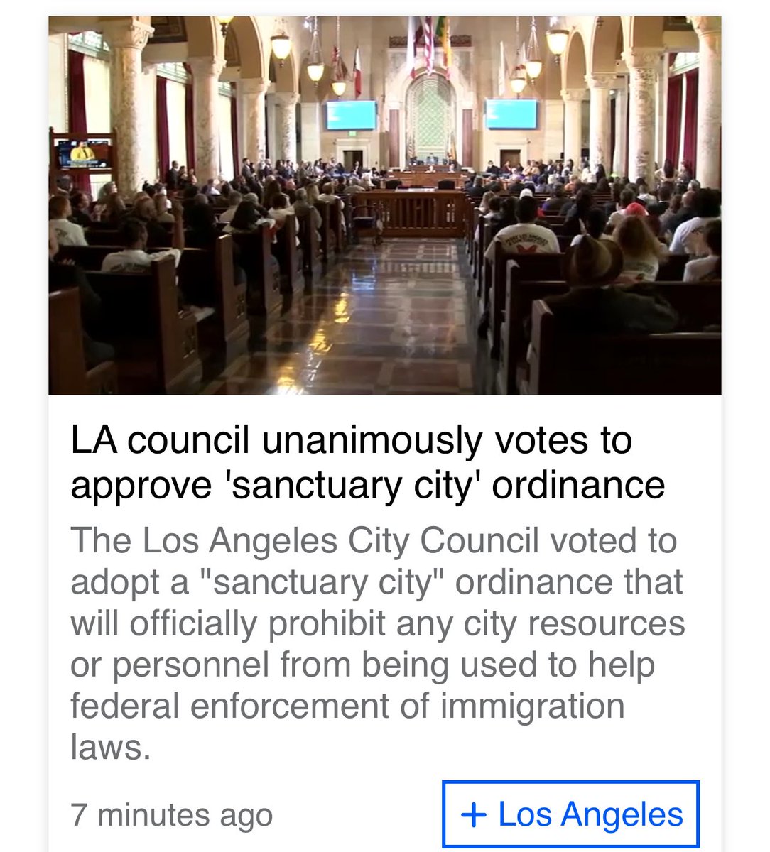 LSoftpocket's tweet photo. Great job LA city Council. We are standing up in Trump proofing California. Everyone is welcome here. https://t.co/6vqDm3nUvZ