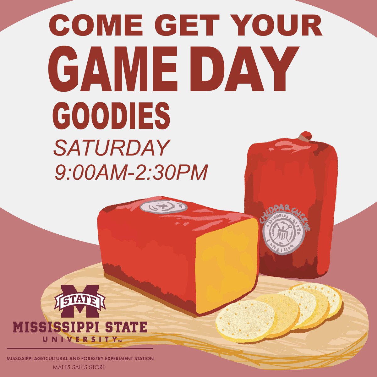Get your MSU Cheese for the game this Saturday! Open gameday, Saturday, November 23, from 9:00 am - 2:30 pm. #MAFES #MSUcheese #msuicecream