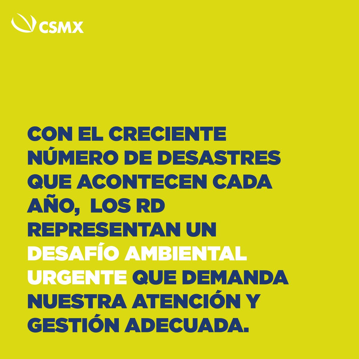 CSMXOficial's tweet photo. Después de los desastres naturales, los RD se convierten en una nueva amenaza para el suelo, el agua, el aire y la salud de la población. https://t.co/GQ2AF7755O