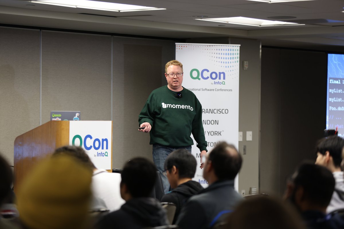 QConSF's tweet photo. 🚀 Chris Price, Software Engineer @momentohq, explores modern language trends to catch bugs at build time rather than runtime, highlighting techniques in #Rust, #Scala, #Kotlin, and more to build #resilient, maintainable #codebases: https://t.co/IBxbspRlRL

#QConSF https://t.co/9e58U80sxR