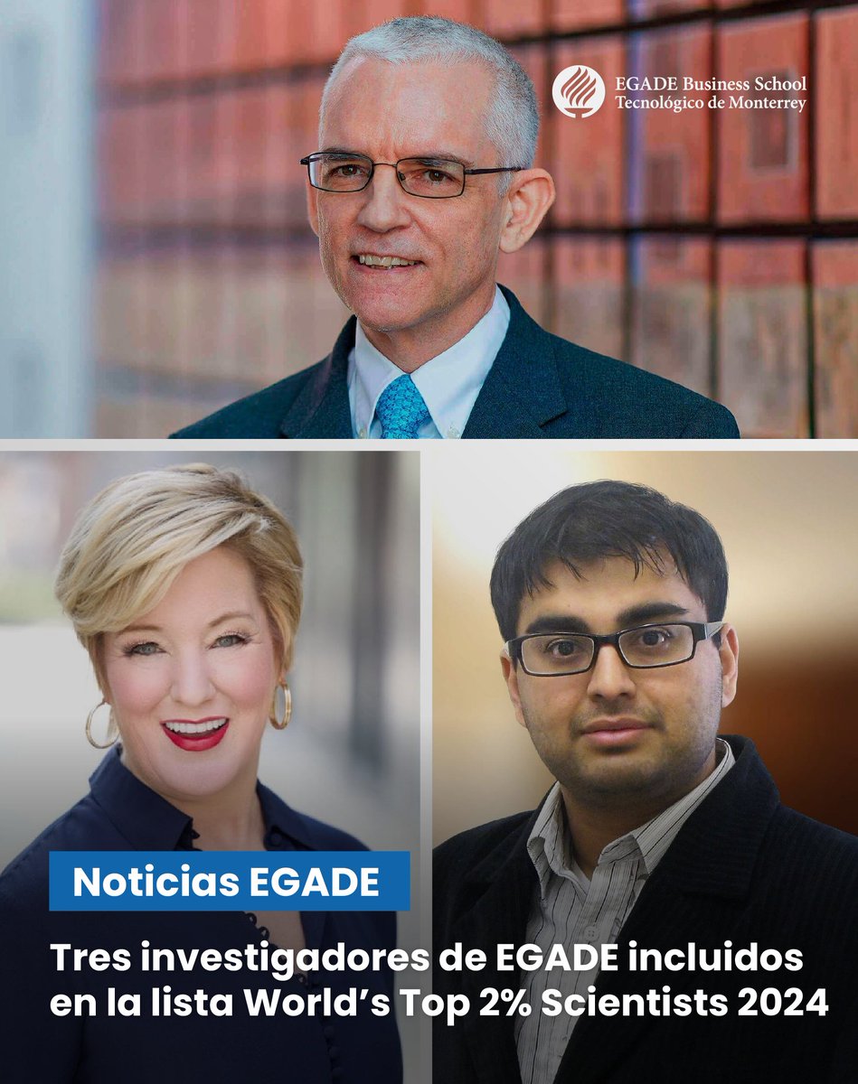 🙌 Bryan Husted, Jill Kickul y Ajnesh Prasad <a href="/ProfAPrasad/">Ajnesh Prasad</a>, profesores de #EGADE, han sido reconocidos en la lista World’s Top 2% Scientists 2024, elaborada por <a href="/Stanford/">Stanford University</a> en colaboración con <a href="/ElsevierConnect/">Elsevier</a>. 

#NoticiasEGADE 👉 spr.ly/6018sS1gu