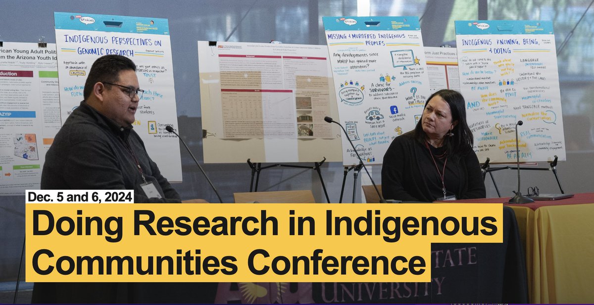 For the 8th year in a row, we're honored to present the Doing Research in Indigenous Communities Conference with <a href="/asu_oaii/">ASU Office of American Indian Initiatives</a>.

Join us at ASU's Tempe campus Dec. 5-6 for panels and breakout sessions on the theme "Indigenous Equity, Innovation and Policy." ow.ly/vB9h50UaxeS