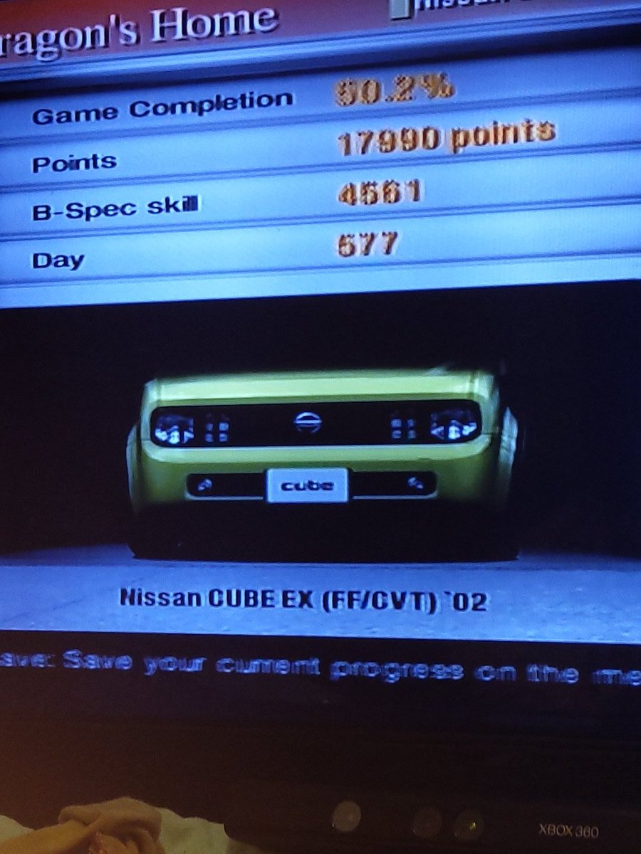 And so, as is always custom, we have another GT meme car icon to add to the list.

Introducing: Beans. A Nissan Cube lovingly named so by my viewers and making me buy him.

The other is a Mazda Lantis/323F.