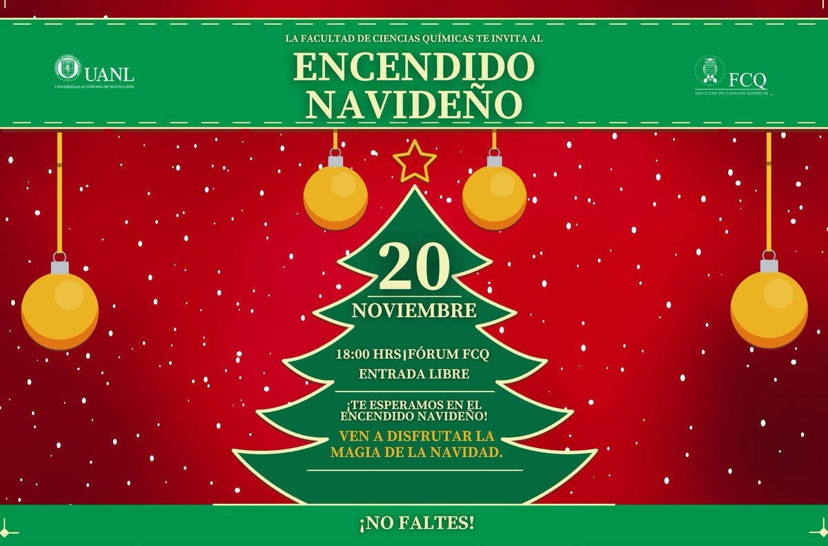 ✨🎄 Te invitamos a nuestro Encendido Navideño. 🎄✨

📅 Fecha: 20 de Noviembre 2024
🕒 Hora: 18:00 hr
📍 Lugar: Fórum 

No te lo pierdas y ven a compartir este especial momento con nosotros 

!Te esperamos!