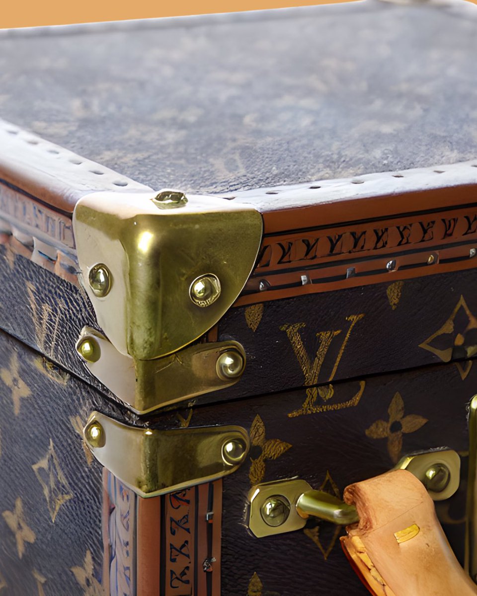 OpenLuxury's tweet photo. The Louis Vuitton trunk is a cornerstone of luxury travel and history. Introduced in 1858 by Louis Vuitton himself, the revolutionary trunk marked a departure from the traditional dome-shaped travel chests of the time. https://t.co/SliWqDwkDA