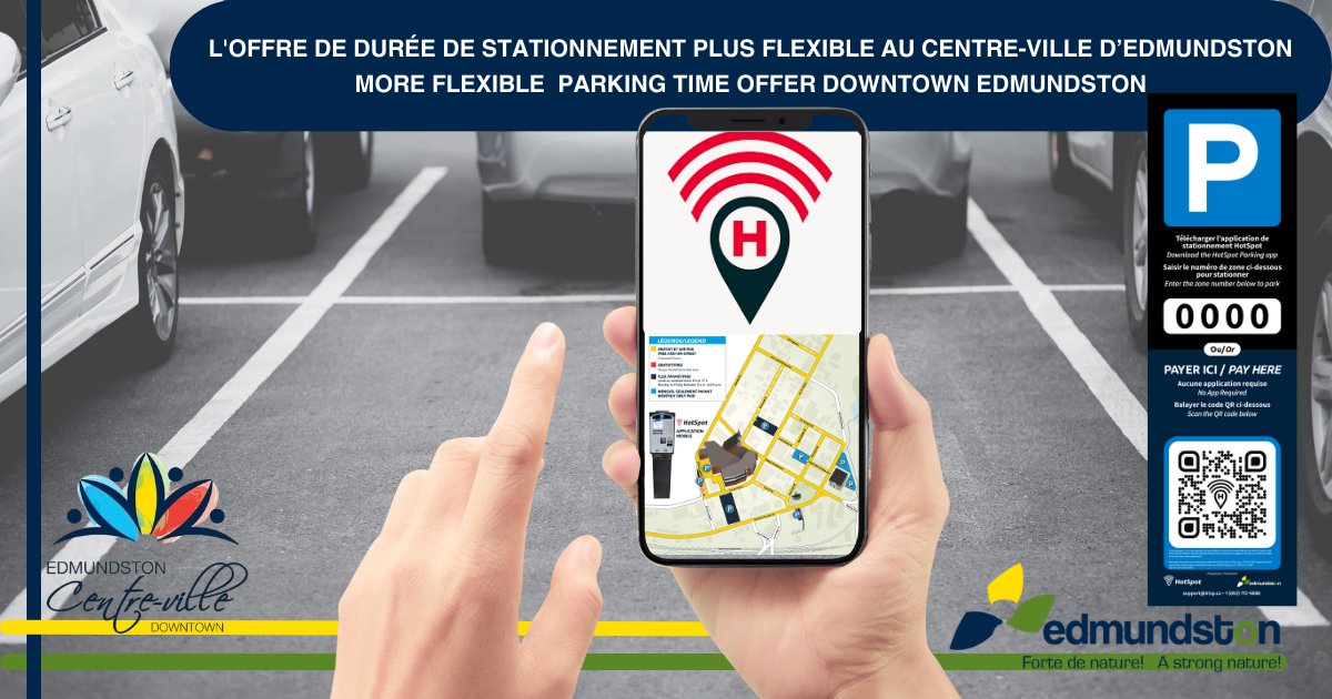 Le conseil municipal d'#Edmundston met à jour l’arrêté 29R2019 en offrant d'avantage d'options de durée de stationnement au centre-ville
----
#Edmundston municipal council updates By-Law 29R2019 by offering more parking time options downtown.