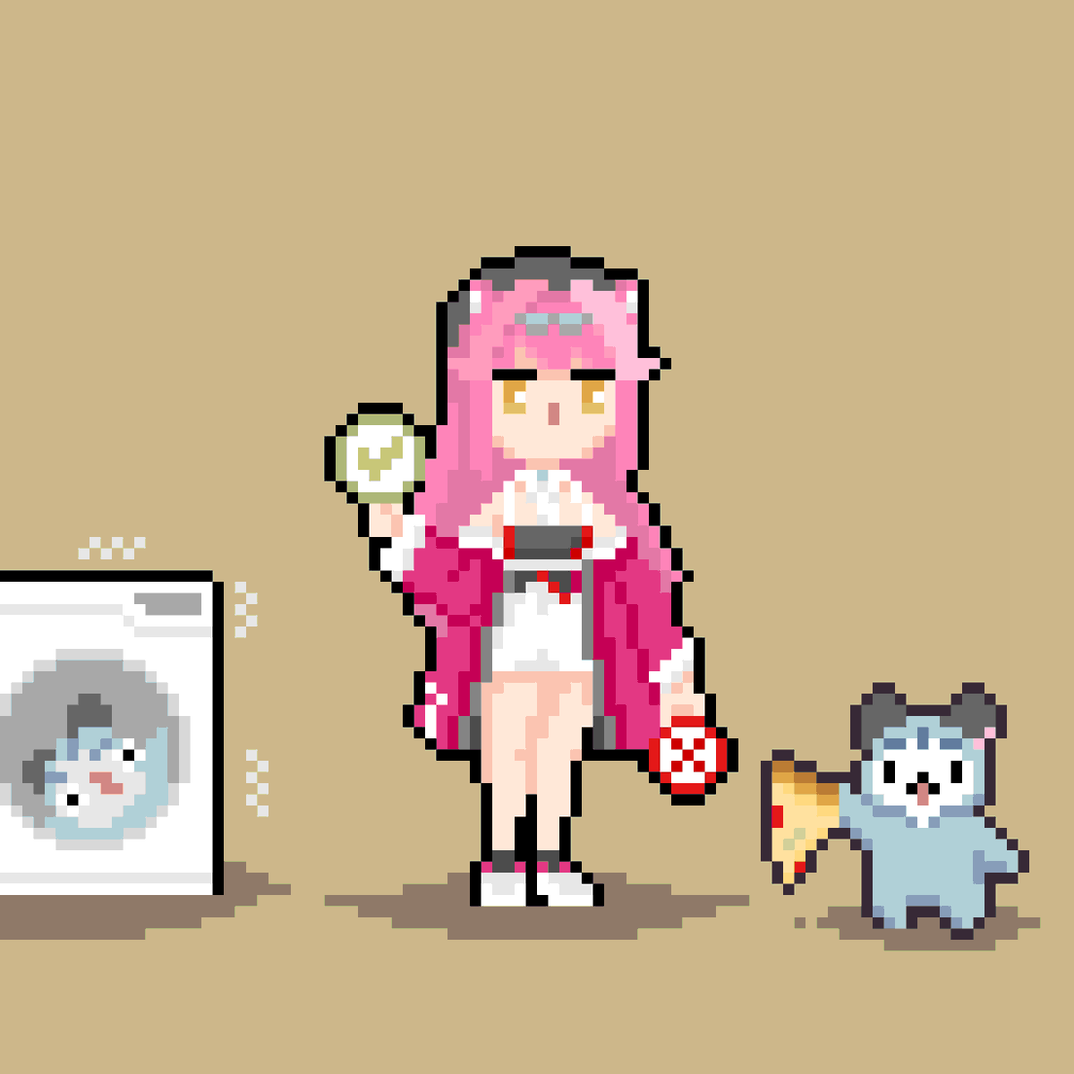 slin00112's tweet photo. #RaorArt
#pixelart #dotpicture
 
Bad chattino going to
"Washing machine"

All chattini should give to BEEG CAT flowers.
or some... delicious thing https://t.co/RtFExOlbLt