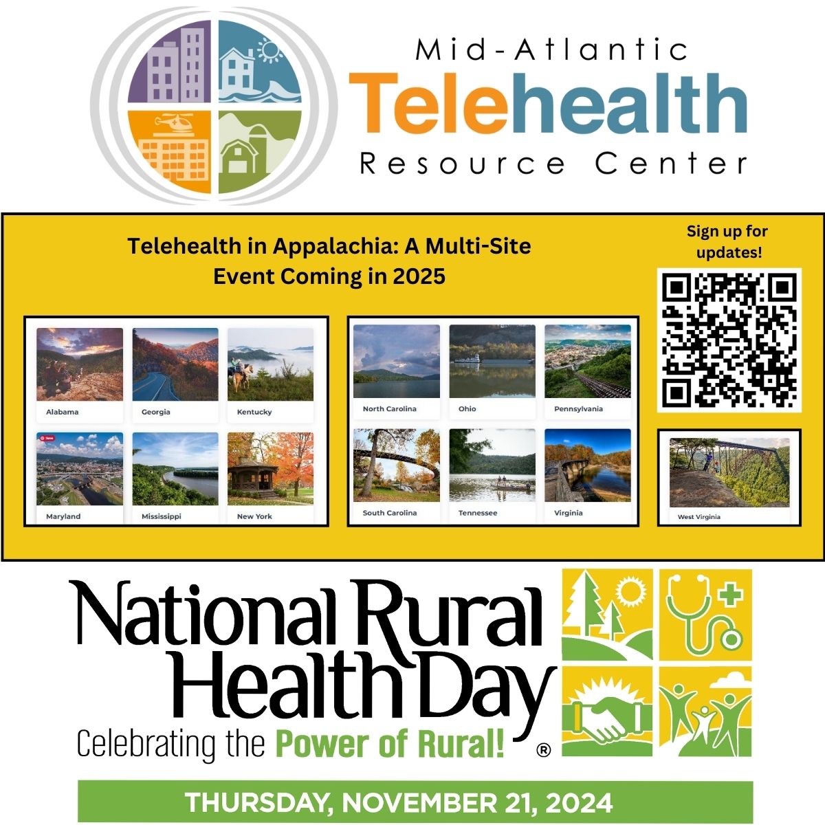 Rural America is beautiful &amp; unique. A 2025 Multi-Site Event to spotlight telehealth innovation for rural communities is in the works. Join our "Telehealth in Appalachia" mailing list for updates. #NationalRuralHealthDay #PowerOfRural #TelehealthInnovation #RuralHealth
