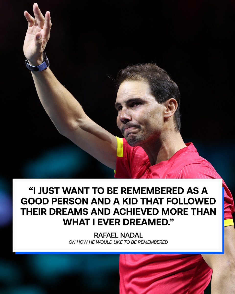 cyclingontnt's tweet photo. "A kid who followed their dreams." 💭

Rafael Nadal on how he would like to be remembered. https://t.co/9u1IjJWGMz