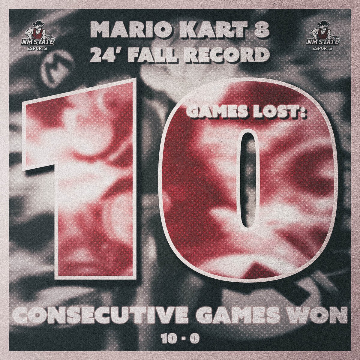 A perfect 10-0 record from #NMSUMK8DX.

Dominating the competition with unmatched skill and strategy! We look forward to greater achievements from the team. #GoAggies 🏎️