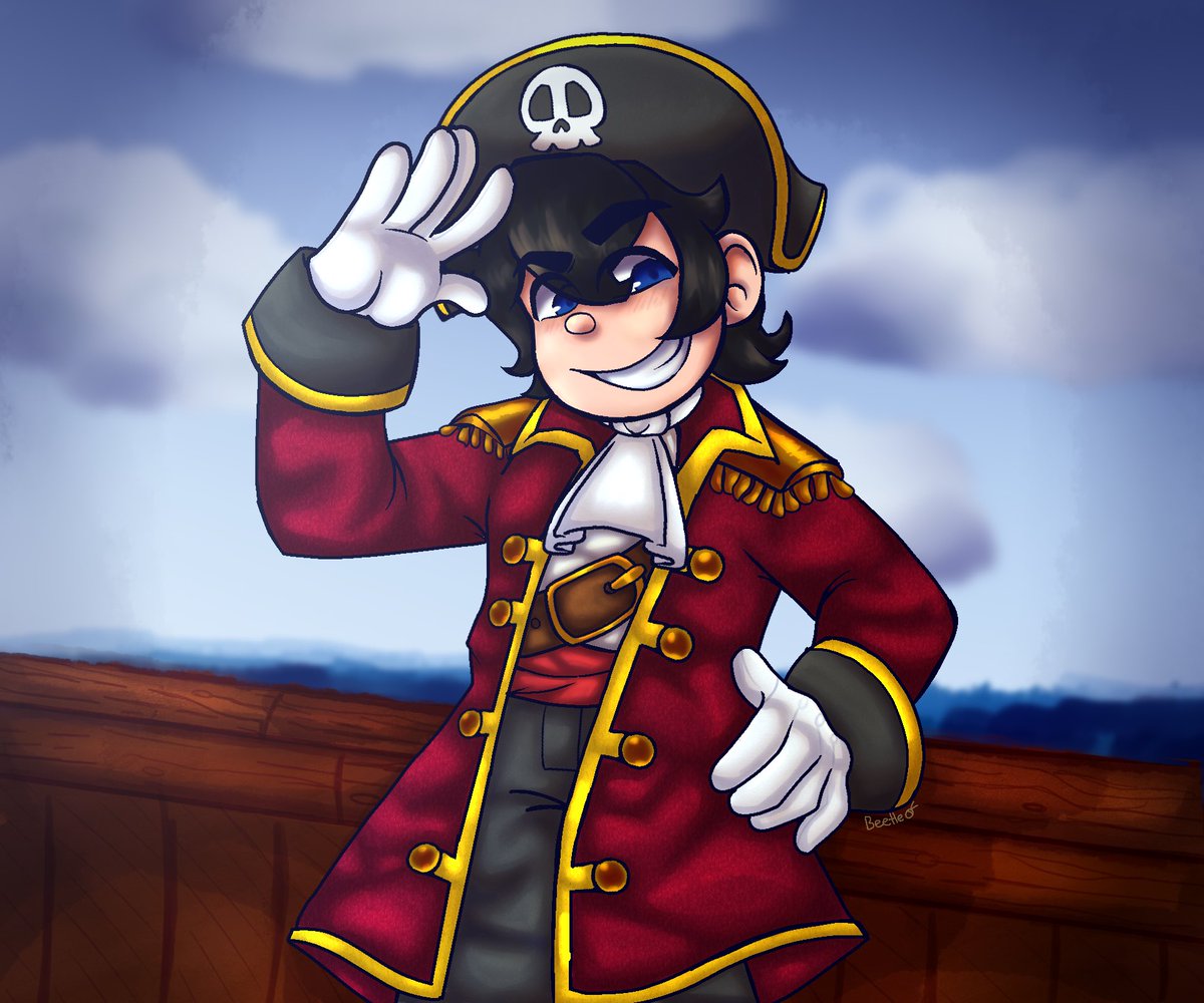 Abeetlee's tweet image. Guys, he’s a pirate!! (We love stuff that costs nothing but a little virus!!)
#SMG4 #smg4art #smg4fanart
Kinda didn’t expect to actually get the 20 likes.. had to finish it for you guys &lt;3!! Tried something different today with the coloring!!