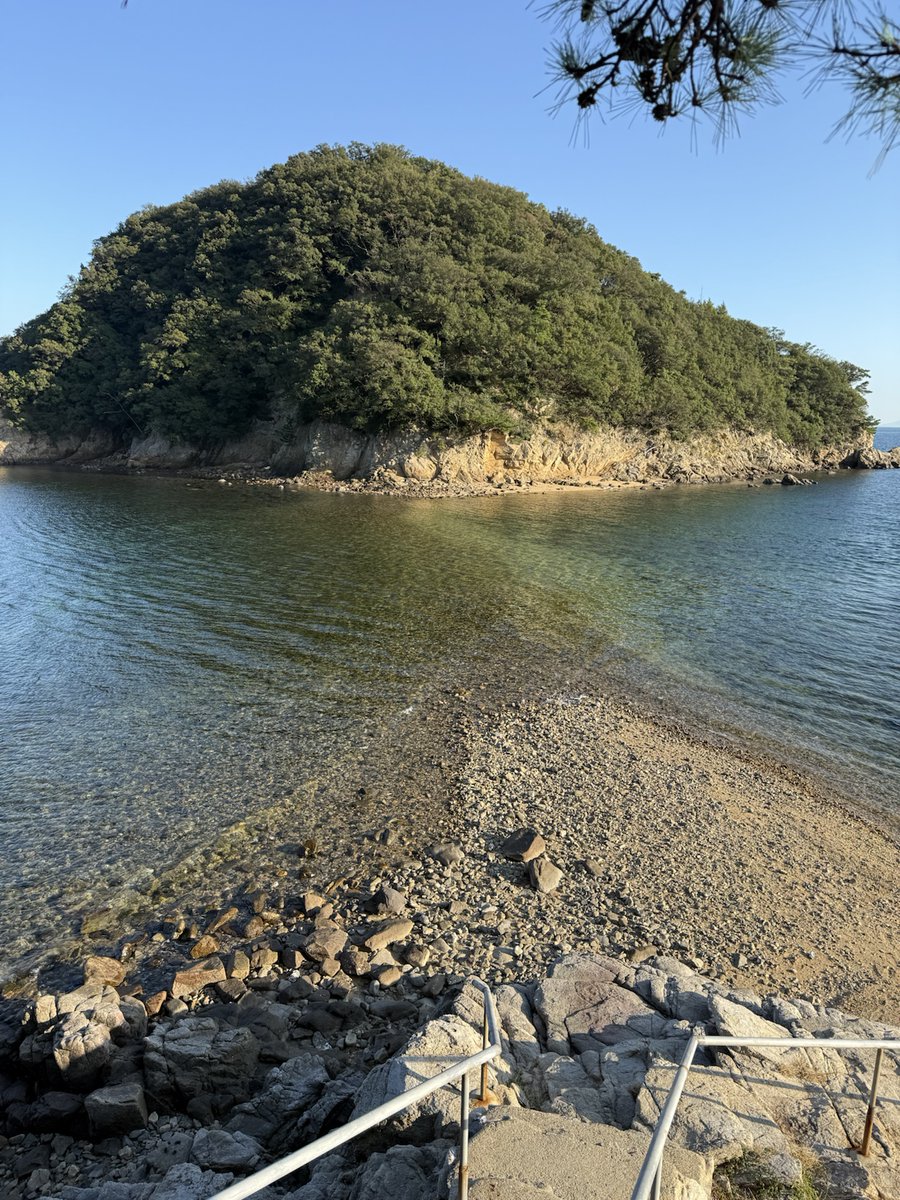 CharleeChay's tweet image. Technically, we&apos;re supposed to head back to the ⛴️now, but we had a little time. I decided to add a few things to our time on #小豆島. That includes another #sandbank that disappears w/the tide. Here&apos;s #hoperoad #希望の道.  #香川県 #Japan