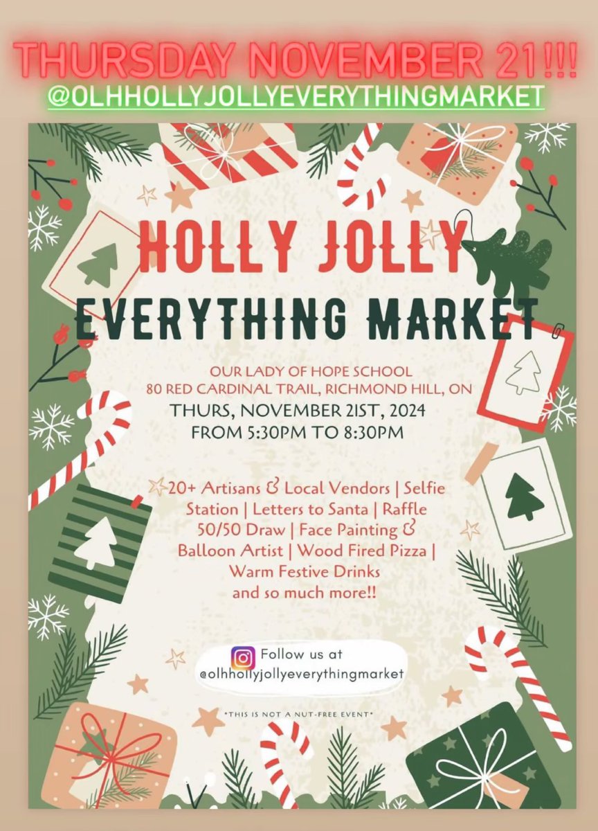 Join us at our Holly Jolly Christmas Market this Thursday, November 21, from 5:30-8:30pm!