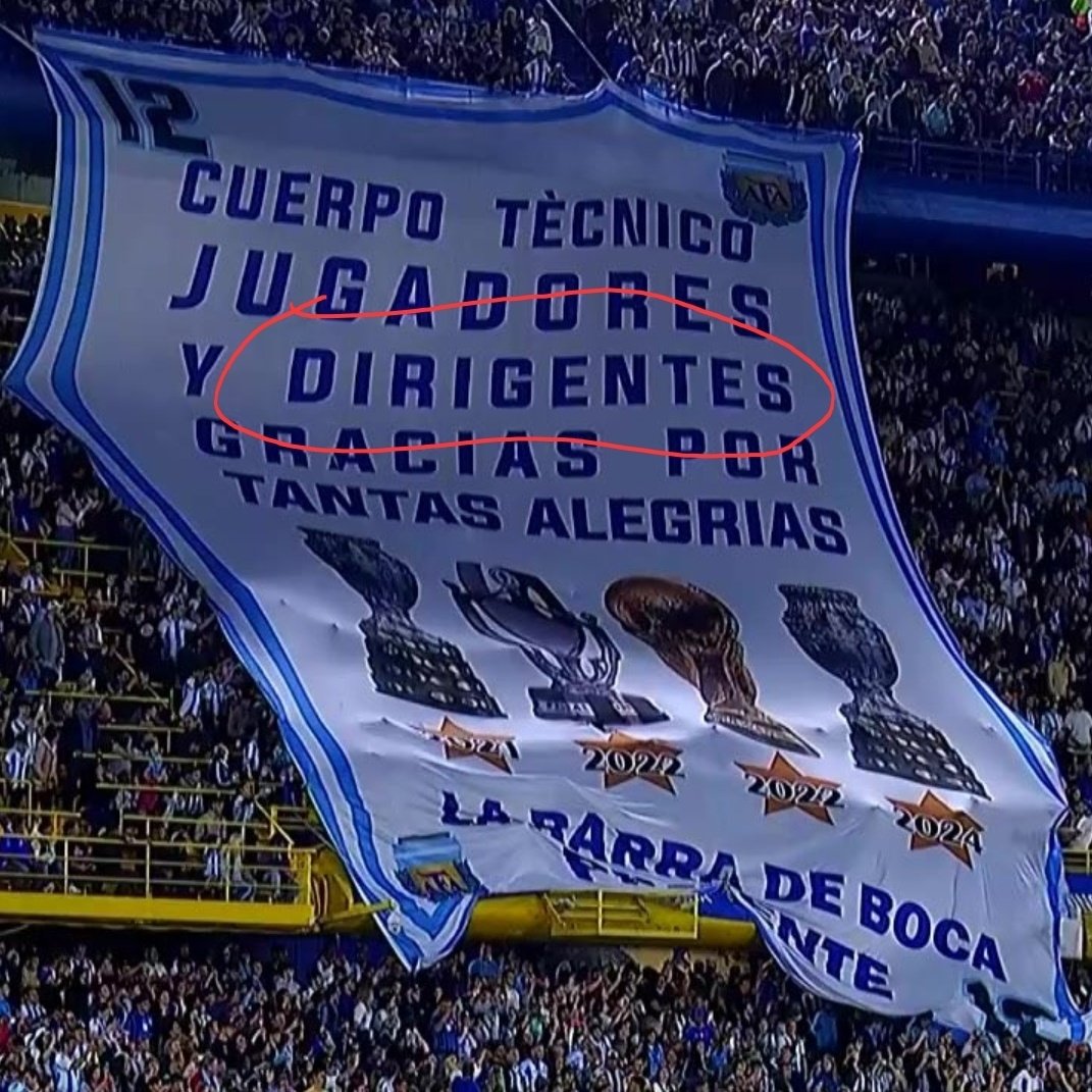 frabigol's tweet photo. BOCA HIZO UNA BANDERA PARA AGRADECERLE AL CHIQUI TAPIA

DE ESTO NO SE VUELVE, COMPLICES DE LA CORRUPCIÓN DEL PODER https://t.co/LAoqkFxTiD