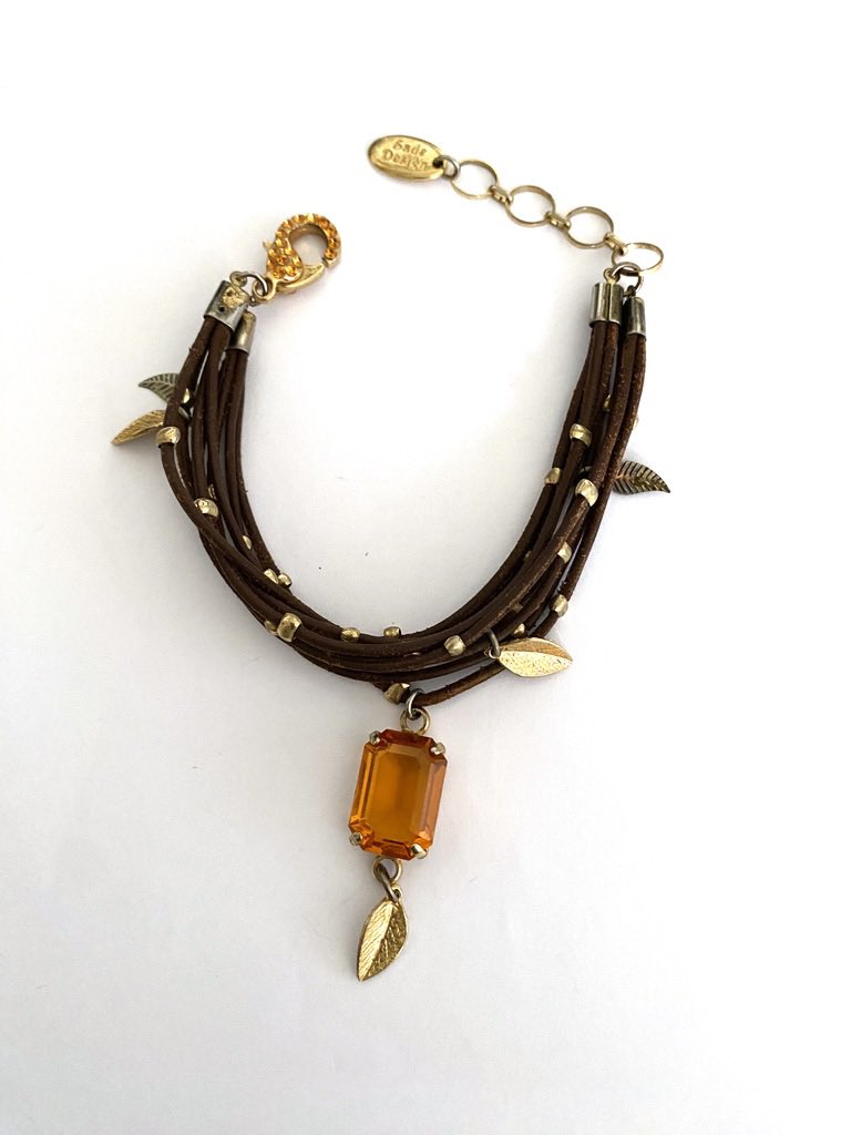 MartysAttic's tweet image. Unique &quot;Sade Design&quot; Multi Strand Bracelet, Eight Strands of Leather Decorated with Gold Tone Beads and Leaves, Prong Set Swarovski Crystal
martysatticauctions.etsy.com