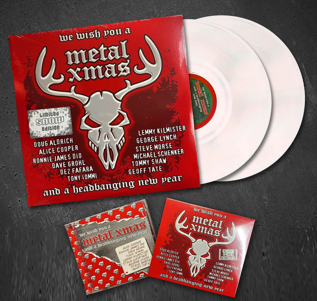 Rare vinyl alert! The DIO store a limited number of “Wish You a Metal Xmas” 2-LP WHITE VINYL in stock! (on CD too!)  This is the only release to feature Ronnie’s Christmas song, “God Rest Ye Merry Gentlemen”. SHOP HERE: officialronniejamesdiowebstore.com