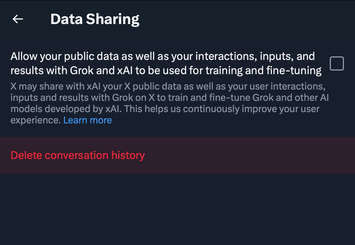 June Yoon || 윤준 (@juneyoon_) on Twitter photo Settings > Privacy & safety > Grok & Third party Collaborators 
Have you turned this off? Please do. 🙏❤️ Settings > Privacy & safety > Grok & Third party Collaborators 
Have you turned this off? Please do. 🙏❤️