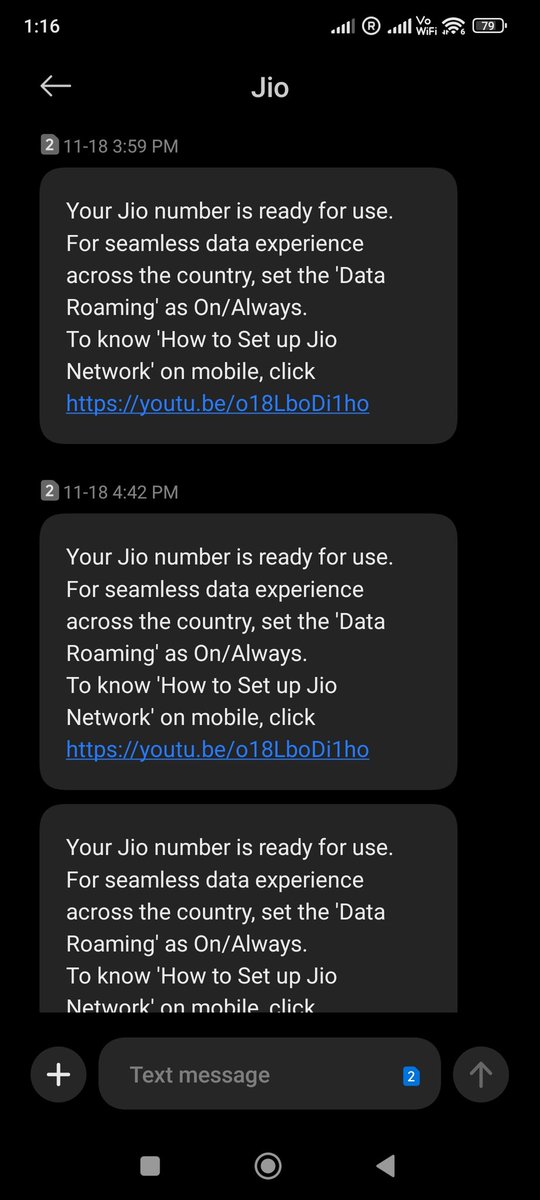 NilaxPandya's tweet photo. @JioCare @reliancejio 
Nope. Everyday I'm receiving 8-10 sms .... This is now turning into a pathetic experience for me https://t.co/6jtGjdfXJS