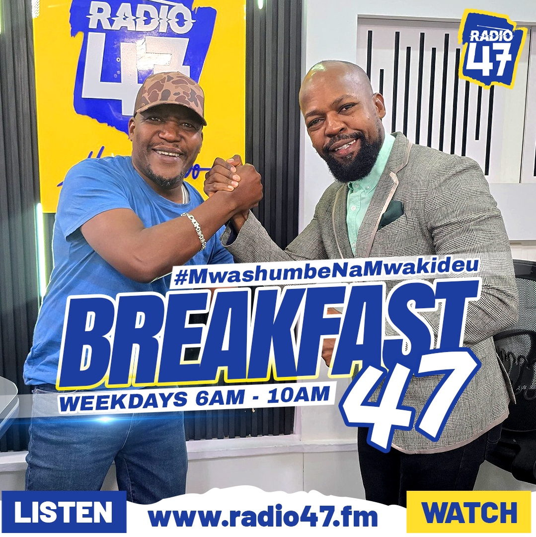Goodmorning Fam, join #MwashumbeNaMwakideu on the greatest Breakfast 47 show, for great stories and vibes.
#HapaNdipo