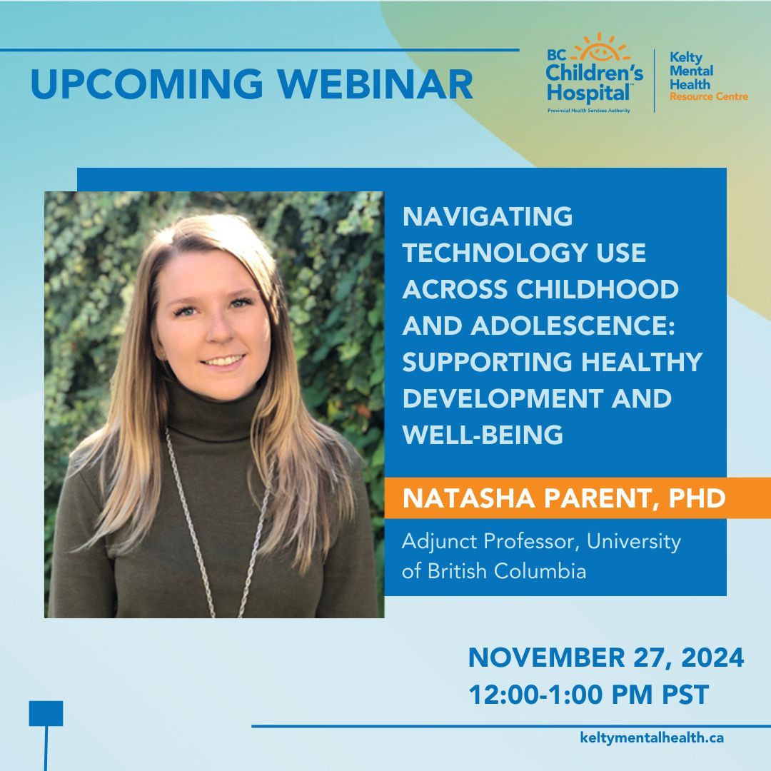 Join us on November 27, 2024 at 12:00pm for a webinar on how to support your child’s healthy relationship with technology. Register here: buff.ly/4eBBBu4