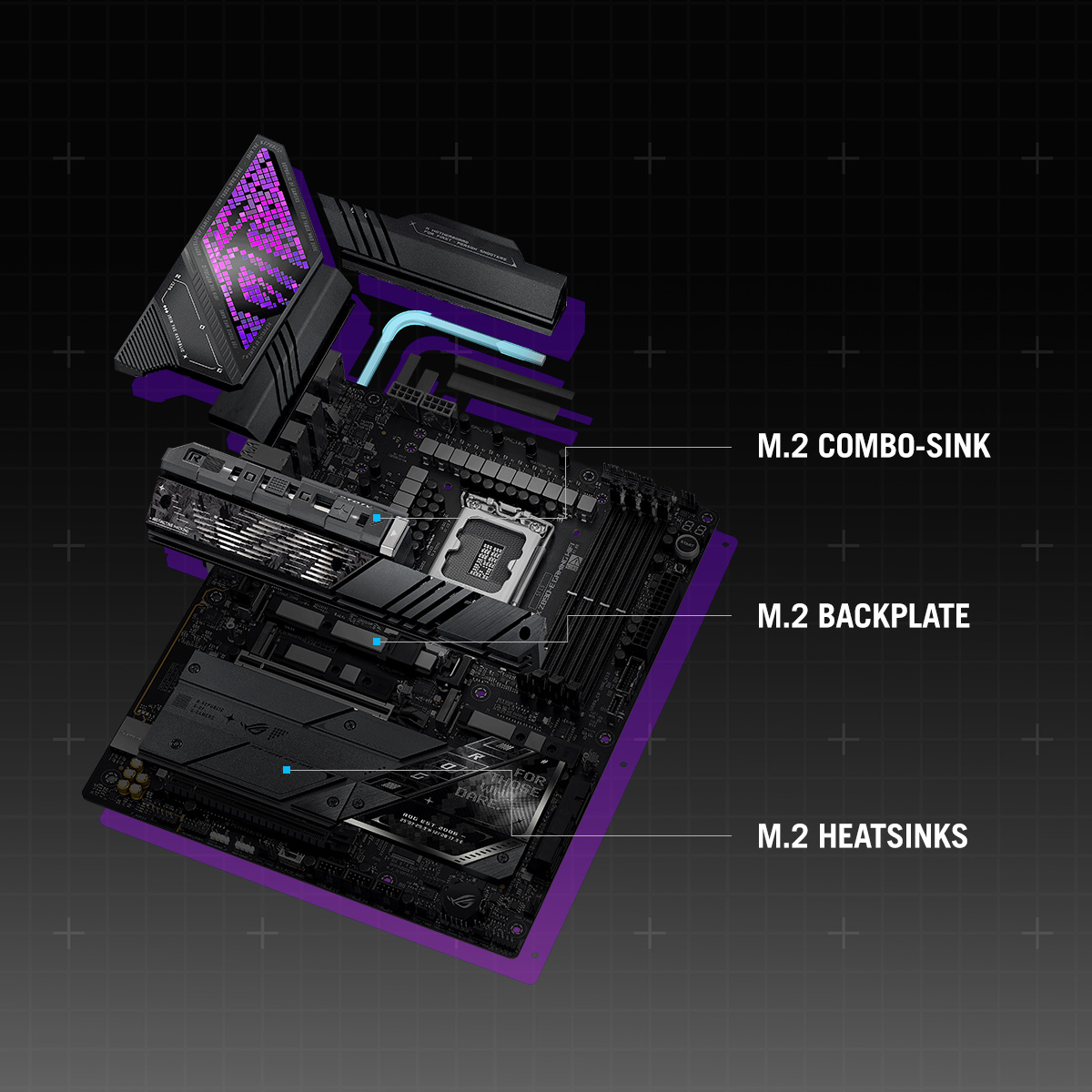 ROG_ANZ's tweet image. 🚀 Ready for extreme performance? The ROG Strix Z890-E is!

⚡7 onboard M.2 slots ( 3x PCIe 5.0!).
🔧ROG M.2 PowerBoost for ⬆️ stability.
❄ M.2 Combo-Sink with a heat pipe for extra cooling.

Unleash your build!👉🏼 rog.gg/StrixZ890E
#rog #pcgaming #builtforperformance
