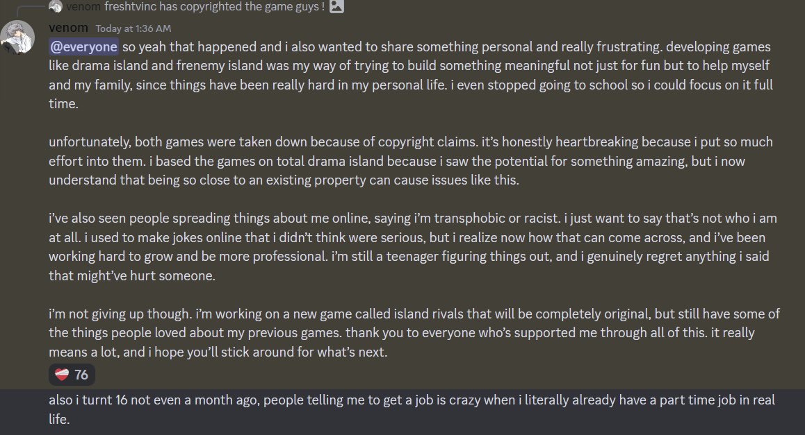 TrinaBurnee's tweet photo. Venom then made an announcement speaking about the future of the game and more importantly apologizing for his past actions like he did before. He says how he regrets anything he said that hurt anyone. This sounds all fine until he showed it was completely bullshit. https://t.co/91nSJgS937