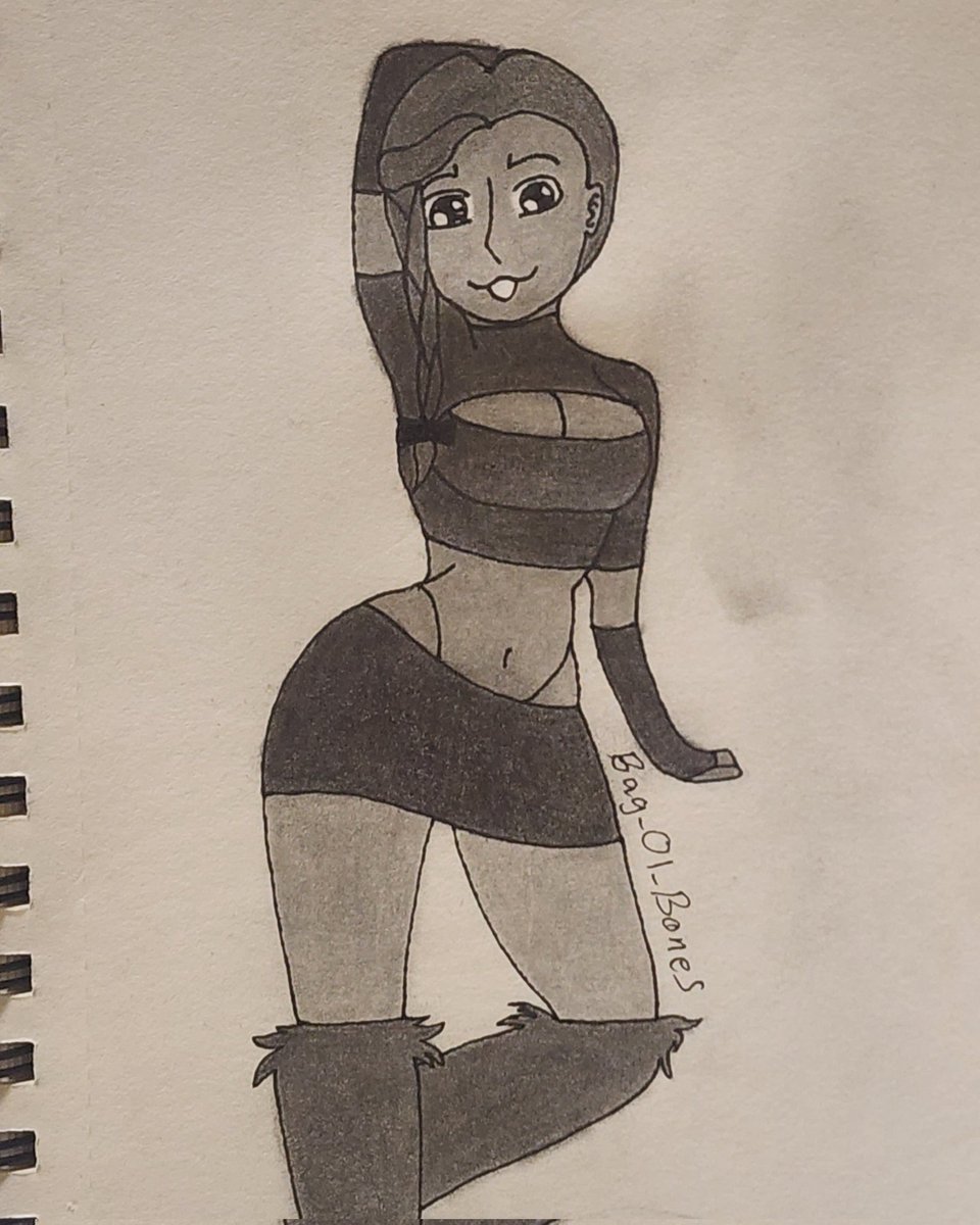 BagOlBones's tweet photo. Finally got a drawing done. My oc in a random outfit I found online https://t.co/HK4wNzQ5wW