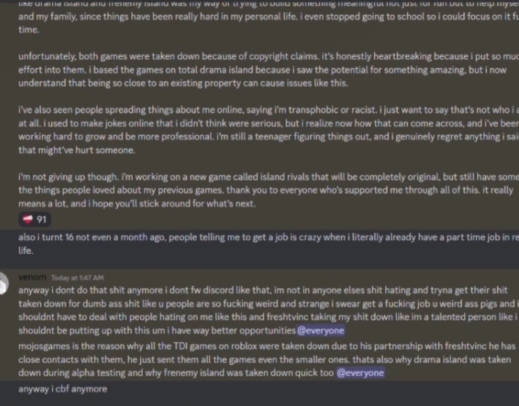 TrinaBurnee's tweet photo. After he crashed out, Venom has made this statement saying he is not a hateful or negative person. Venom, you are nothing BUT hateful and negative. You turn on anyone who doesn’t ride for you til’ the end and will do &amp; say anything to get out of taking accountability. https://t.co/isnxsjFy32